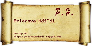 Prierava Hédi névjegykártya